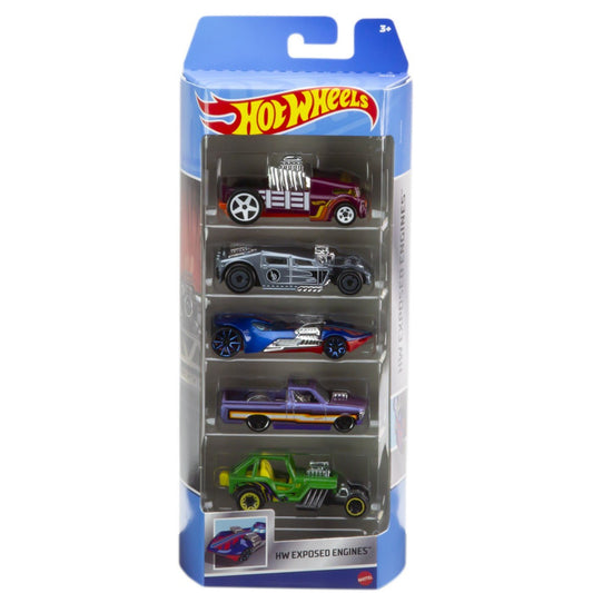 Set 5 masini hot wheels exposed engines, Mattel - Publisol.ro