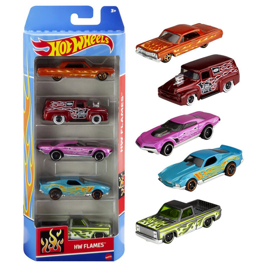 Set 5 masini hot wheels hw flames, Mattel - Publisol.ro