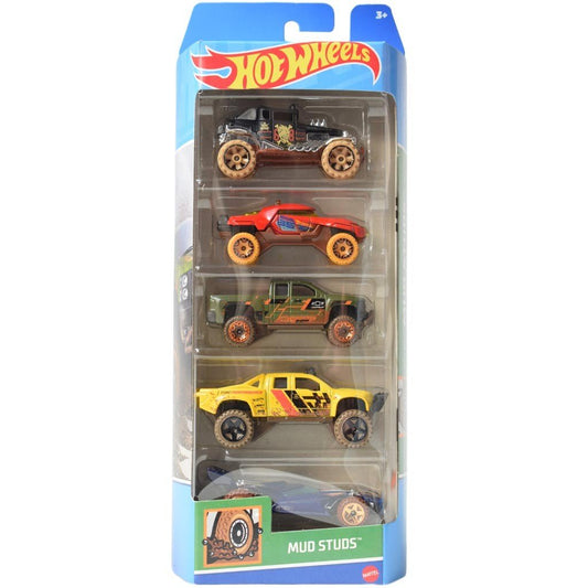 Set 5 masini hot wheels mud studs, Mattel - Publisol.ro