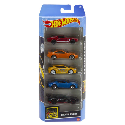 Set 5 masini hot wheels nightburnerz, Mattel - Publisol.ro