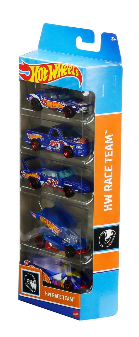 Set 5 masini hot wheels race team, Mattel - Publisol.ro