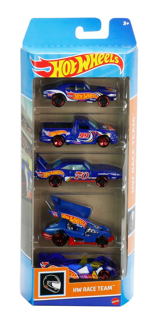 Set 5 masini hot wheels race team, Mattel - Publisol.ro