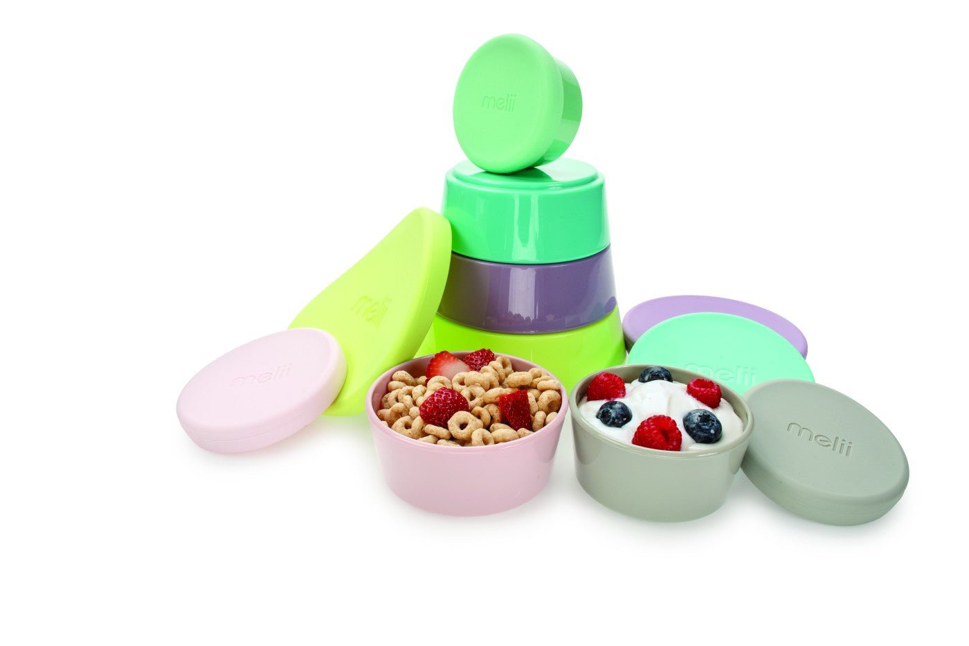 Set 6 recipiente hrana bebe, model turn, Melii - Publisol.ro