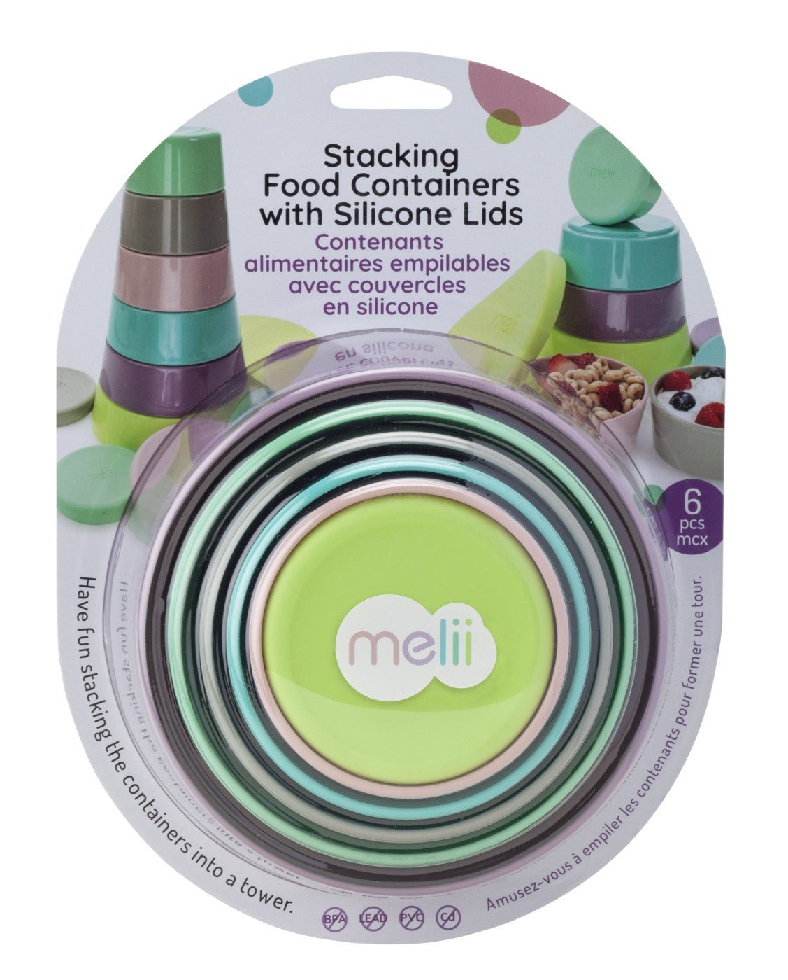 Set 6 recipiente hrana bebe, model turn, Melii - Publisol.ro