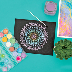 Set acuarele Chroma Blends Pearlescent - 12 culori perlate si pensula - Ooly