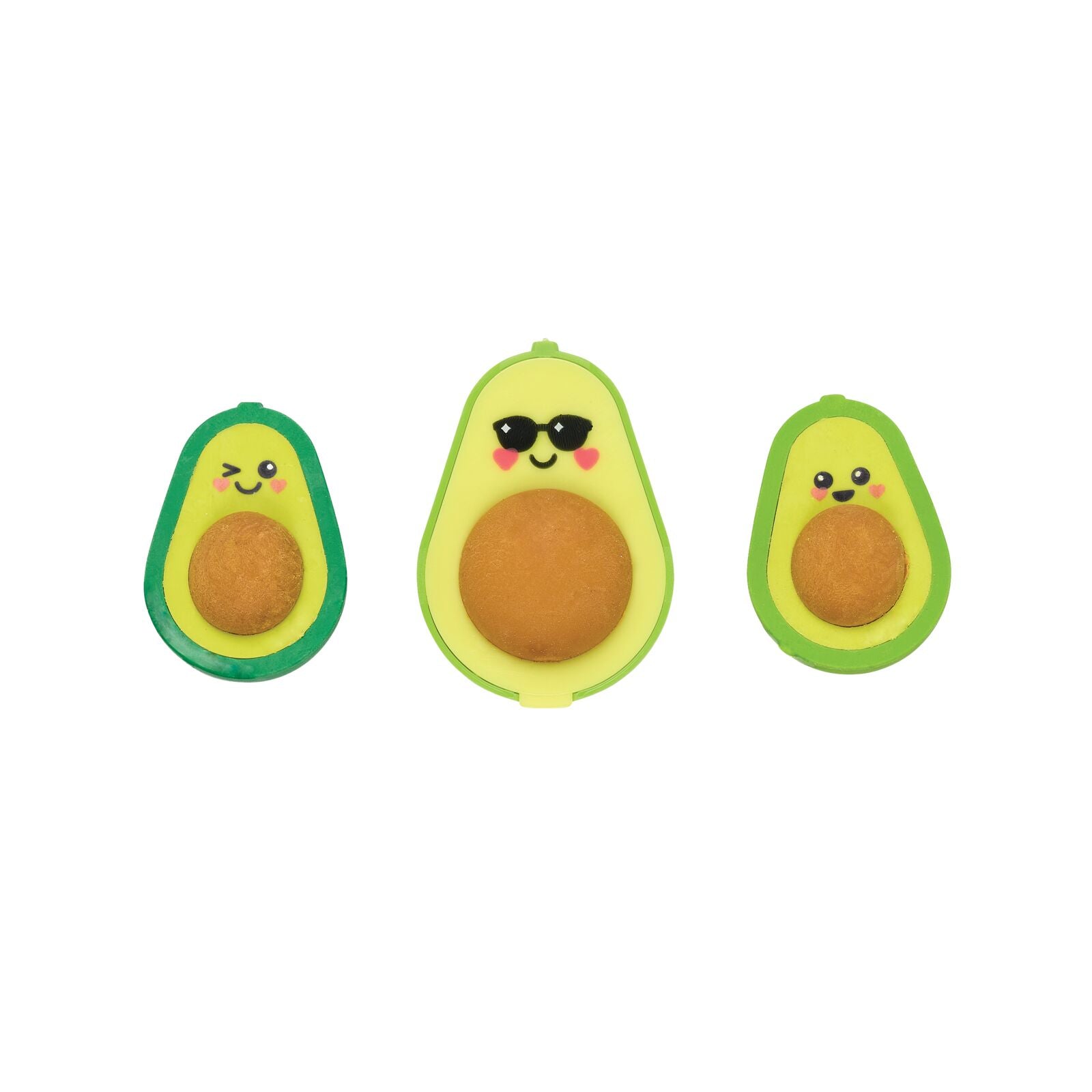 Set ascutitoare si radiere Avocado Love - set de 3 - Ooly - Publisol.ro