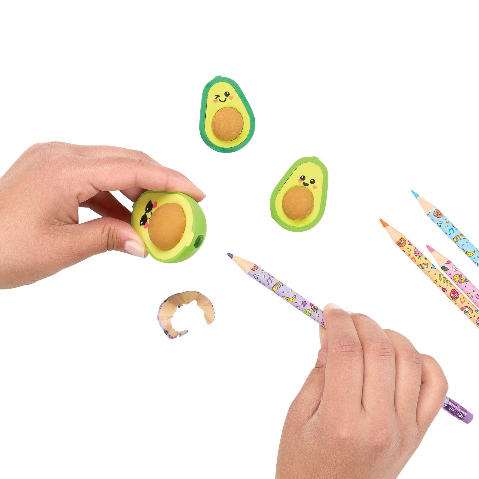 Set ascutitoare si radiere Avocado Love - set de 3 - Ooly - Publisol.ro