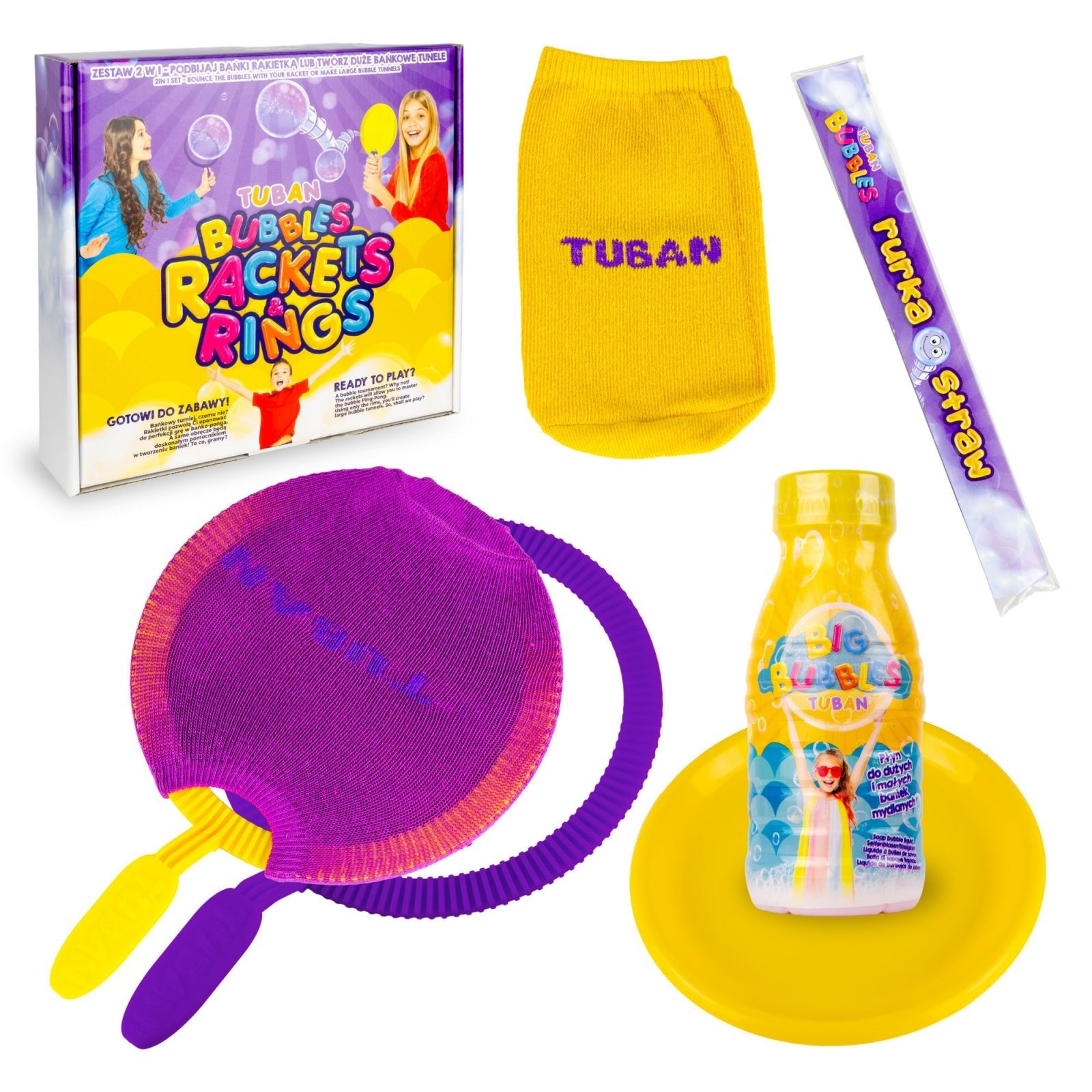 Set Baloane de sapun gigante - Rachete si Inele + solutie - Tuban - Publisol.ro