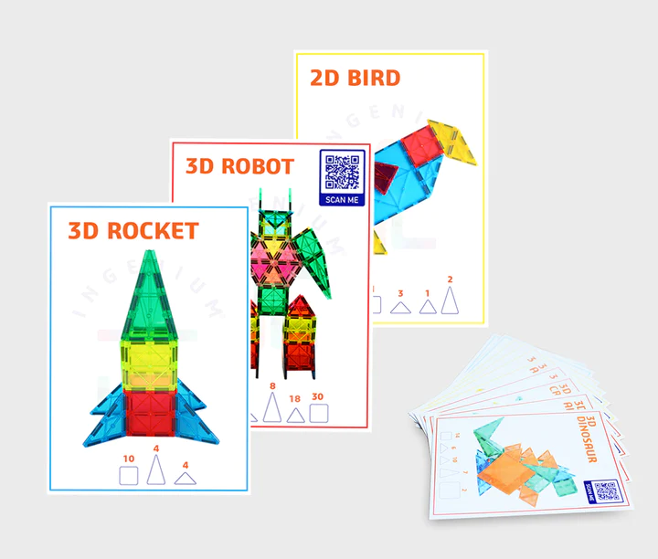 Set carduri cu provocari pentru seturile magnetice de constructie - Magblox - Publisol.ro
