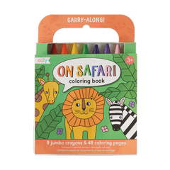 Set carte de colorat si creioane colorate - portabil, Safari - Ooly - Publisol.ro