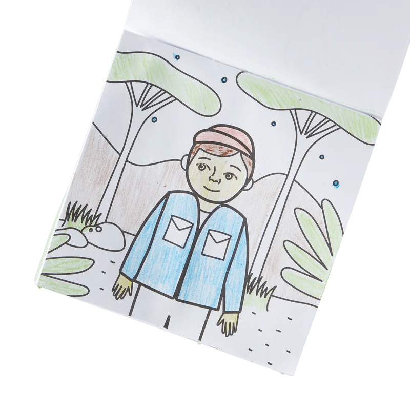 Set carte de colorat si creioane colorate - portabil, Safari - Ooly - Publisol.ro