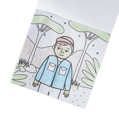 Set carte de colorat si creioane colorate - portabil, Safari - Ooly - Publisol.ro