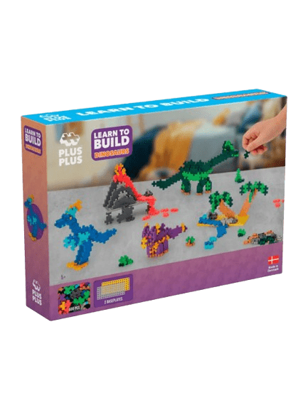 Set constructie Plus - Plus, 600 piese, Invata sa construiesti dinozauri - Plus Plus - Publisol.ro