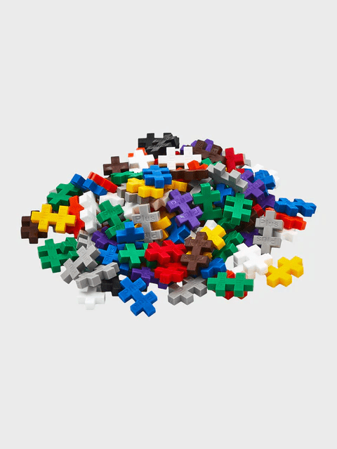 Set constructie Plus - Plus, tub 100 piese, culori standard - Plus Plus - Publisol.ro