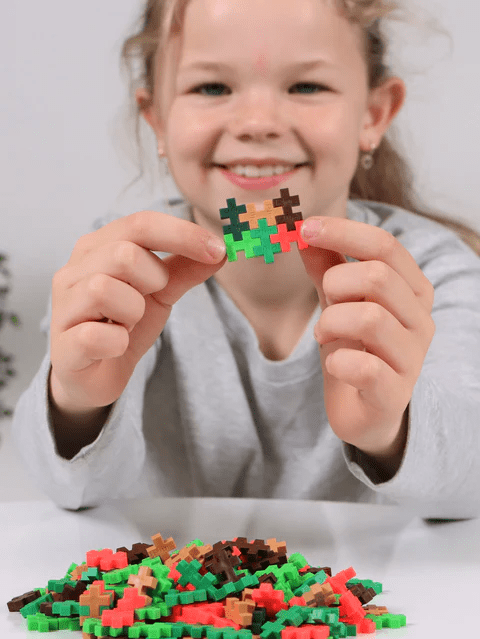 Set constructie Plus - Plus, tub 100 piese, Jungle Mix - Plus Plus - Publisol.ro