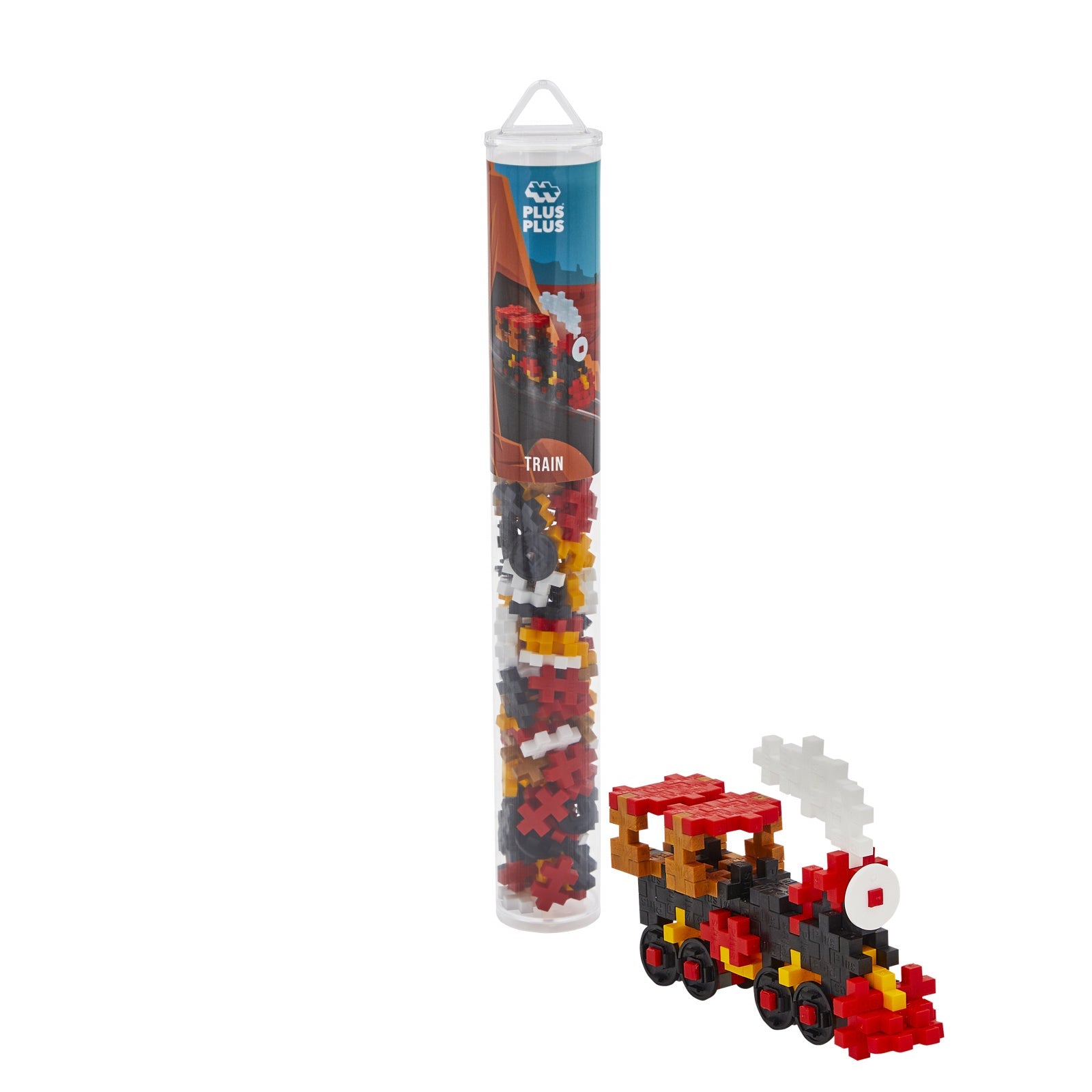 Set constructie Plus - Plus, tub 100 piese, Tren - Plus Plus - Publisol.ro