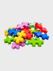 Set constructie Plus - Plus, tub 15 piese mari, Tropical, culori tropicale - Plus Plus - Publisol.ro