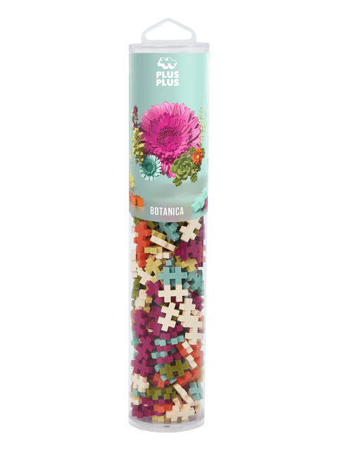 Set constructie Plus - Plus, tub 240 piese, Botanica Mix, culori botanice - Plus Plus - Publisol.ro