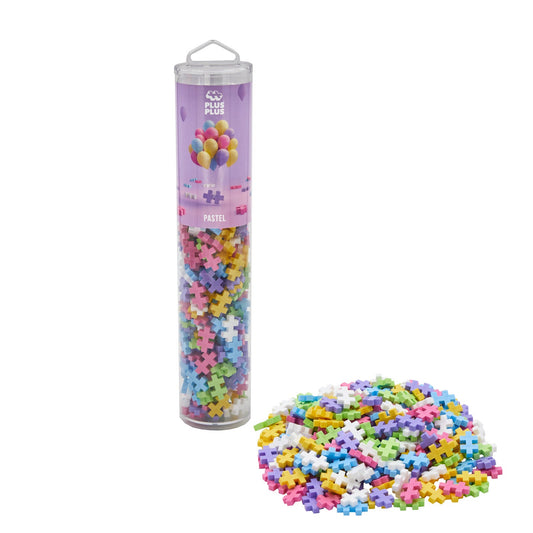 Set constructie Plus - Plus, tub 240 piese, Pastel Mix - Plus Plus - Publisol.ro