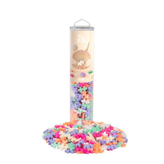Set constructie Plus - Plus, tub 240 piese, Pearl Mix, culori perlate - Plus Plus - Publisol.ro