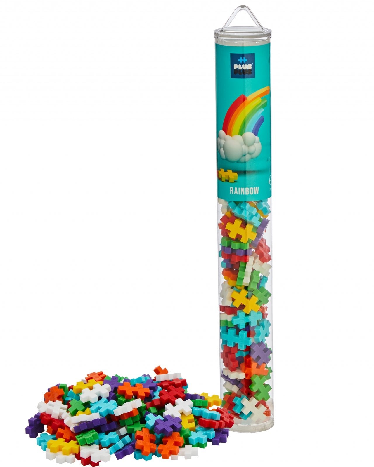Set constructie Plus - Plus, tub 240 piese, Rainbow Mix, culorile curcubeului - Plus Plus - Publisol.ro