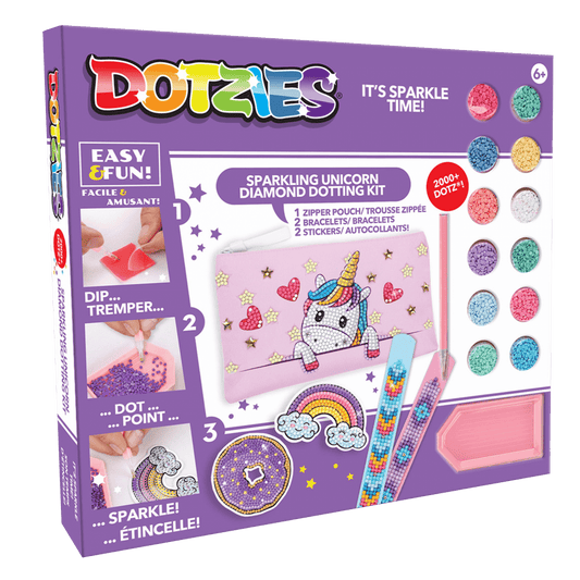 Set creativ 5 in 1, Unicorn, pictura cu diamante - Diamond Dotz® - Publisol.ro