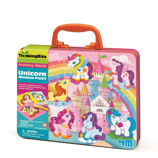 Set creativ cu vopsele pentru geam - vitralii - Unicorni - 4M