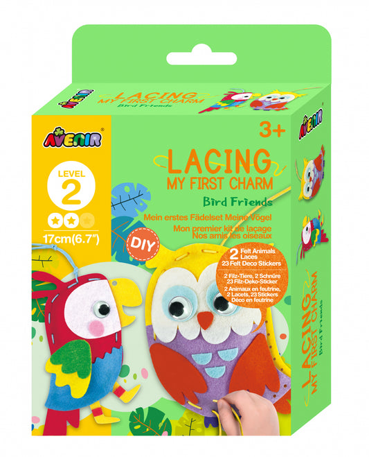Set creativ de cusut cu tehnica siretului - Primul meu Pandantiv Pasari, nivel 2 - Avenir