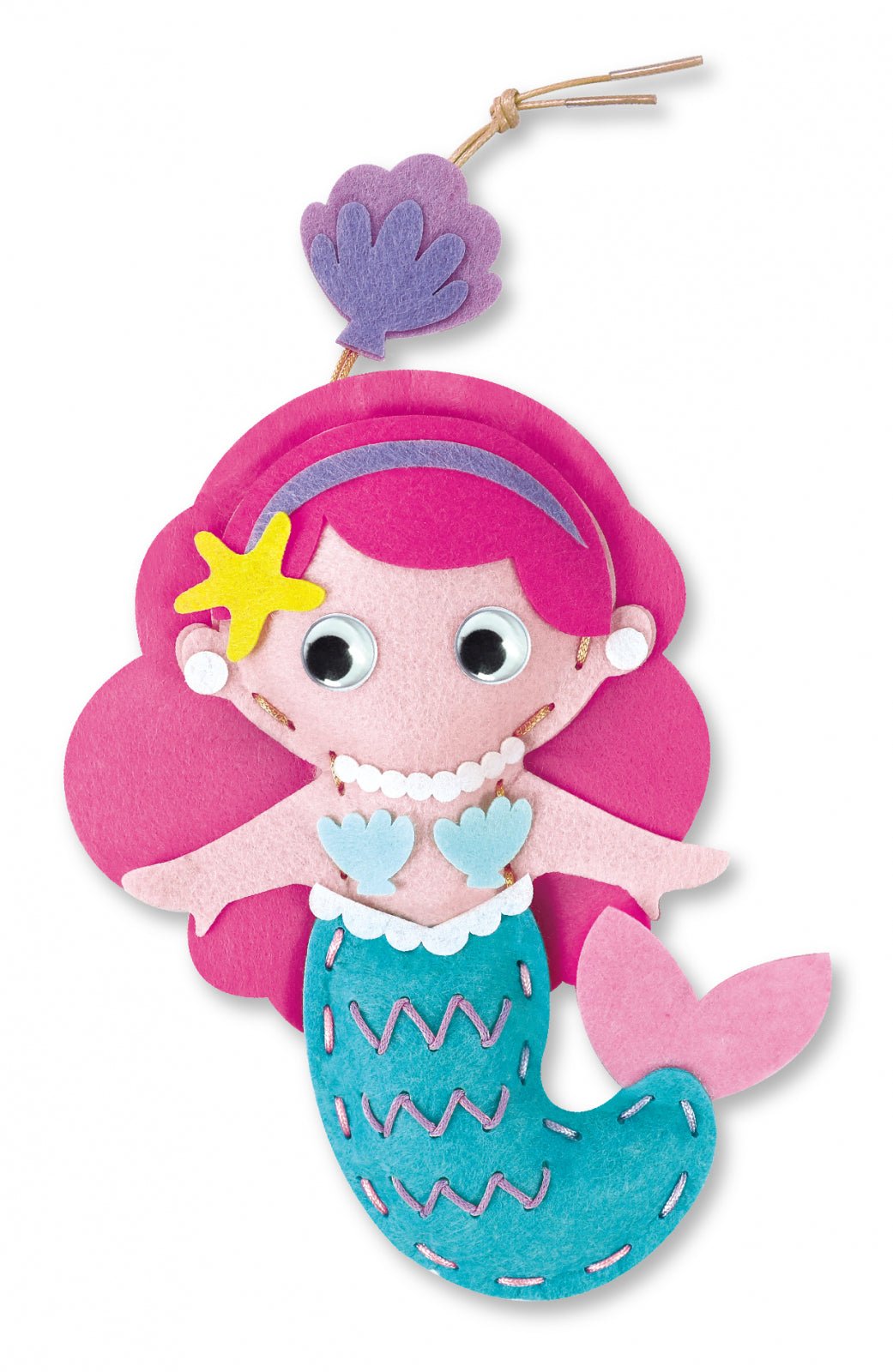 Set creativ de cusut cu tehnica siretului - Primul meu Pandantiv Sirena, nivel 3 - Avenir - Publisol.ro