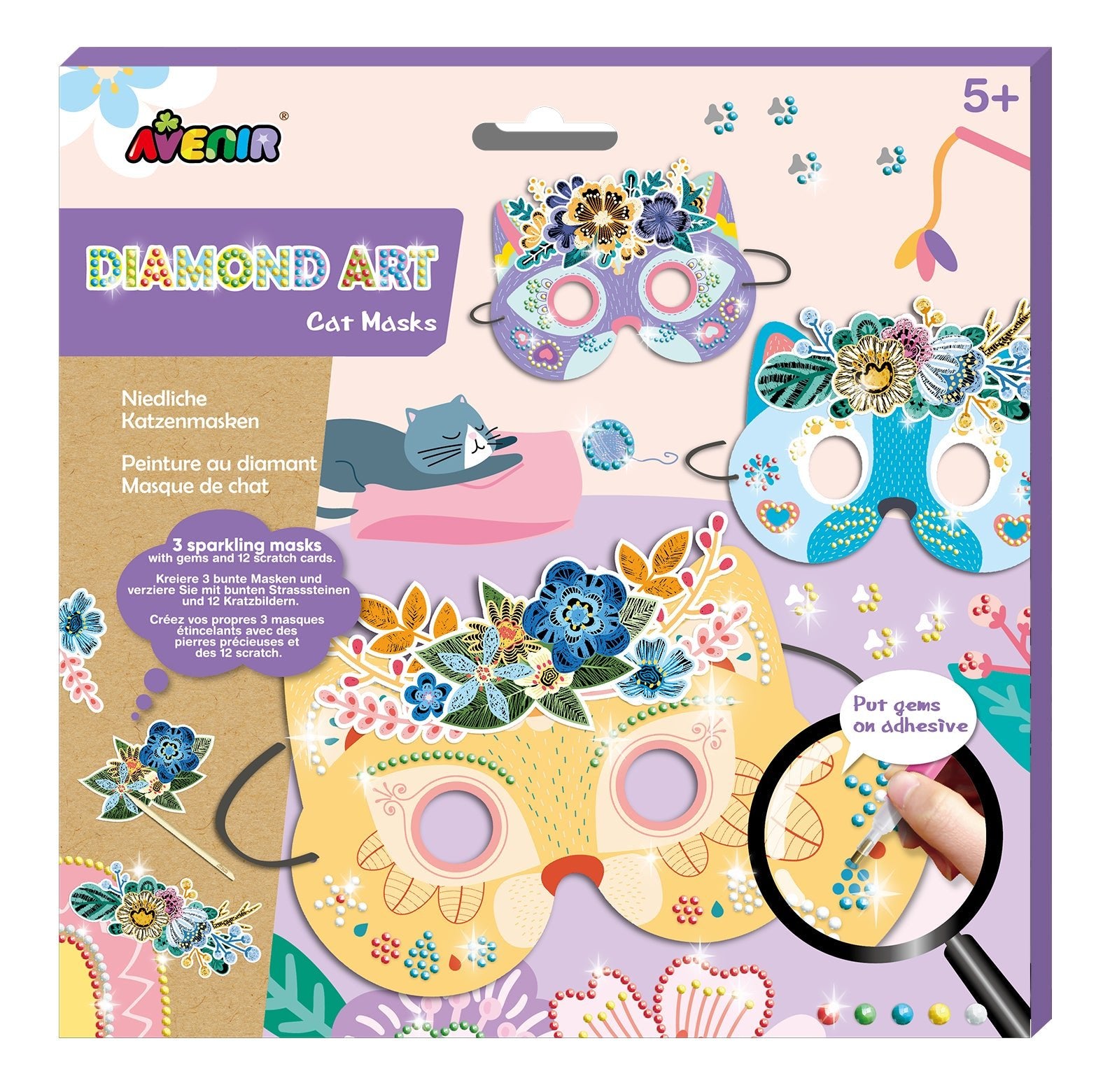 Set creativ DIY - Masti cu diamante - Pisica - Avenir - Publisol.ro