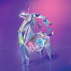 Set creativ - Origami holografic Unicorn cu iluminare - 4M