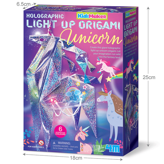 Set creativ - Origami holografic Unicorn cu iluminare - 4M
