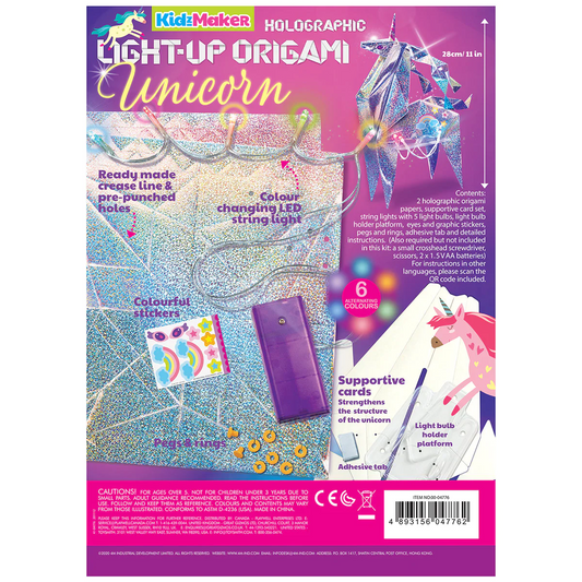 Set creativ - Origami holografic Unicorn cu iluminare - 4M