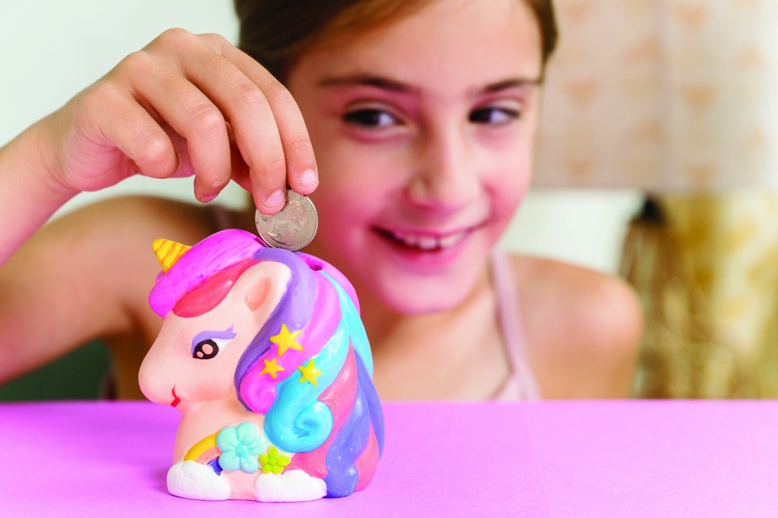 Set creativ - Picteaza propria pusculita Unicorn cu sclipici - 4M - Publisol.ro
