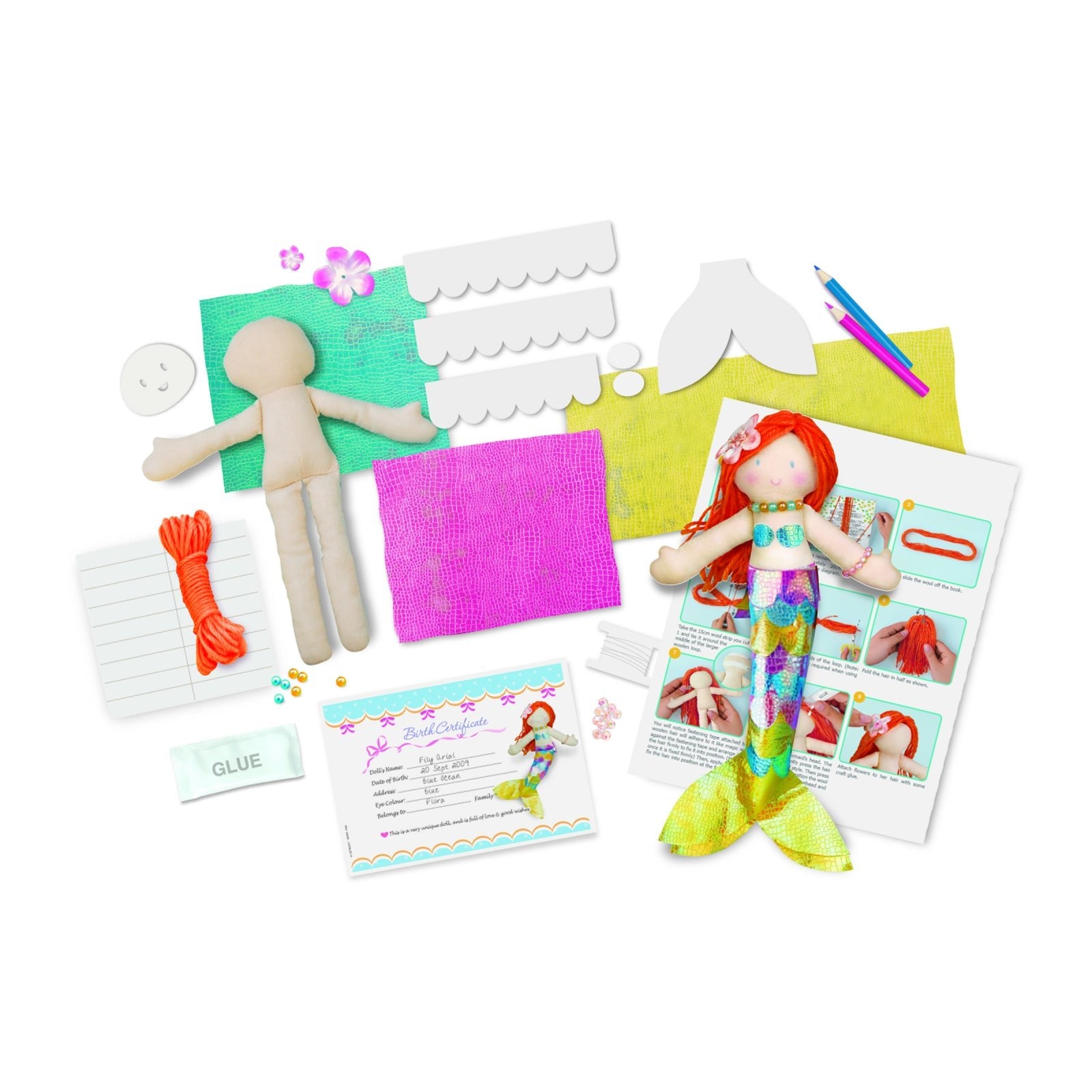 Set creativ Realizeaza propria papusa - Sirena - 4M - Publisol.ro