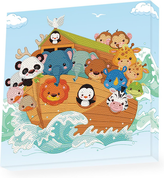 Set creativ tablou Arca lui Noe, pictura cu diamante - Diamond Dotz®