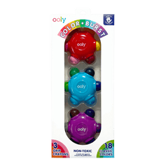 Set creioane cerate multicolore , set de 3 18 culori Grip Crayons - Ooly - Publisol.ro