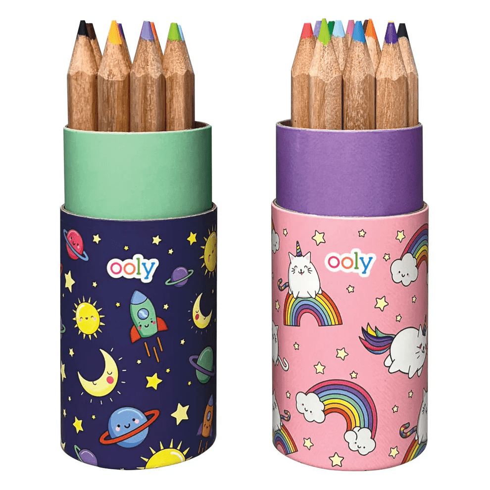 Set creioane Colorate cu ascutitoare Mini Draw n Doodle - Ooly - Publisol.ro