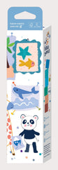 Set de 6 creioane cerate in forma de cub, Haku Yoka - culori ocean - Avenir - Publisol.ro