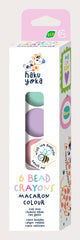 Set de 6 creioane cerate in forma de margele, Haku Yoka - culori Macarons - Avenir