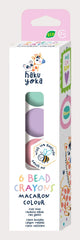 Set de 6 creioane cerate in forma de margele, Haku Yoka - culori Macarons - Avenir - Publisol.ro