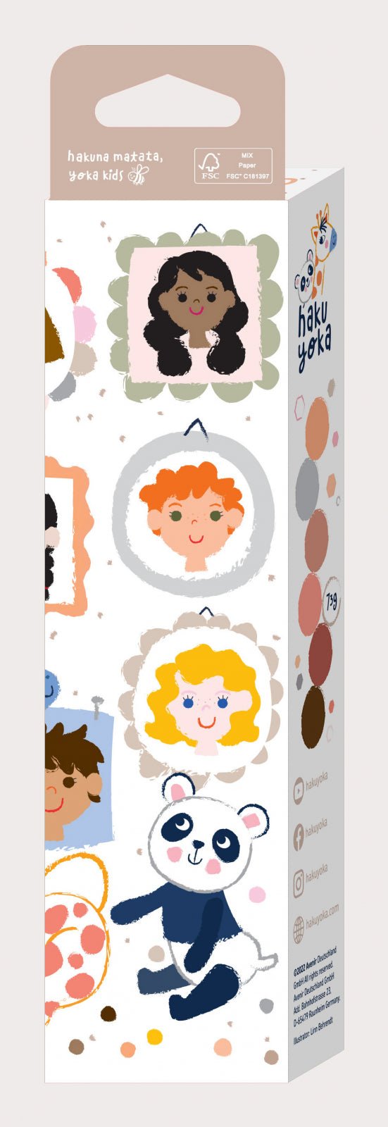 Set de 6 creioane cerate in forma de margele, Haku Yoka - culori Nude - Avenir - Publisol.ro