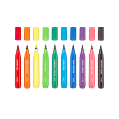 Carioci lavabile cu pensula, Big Bright Brush, set 10 culori - Ooly