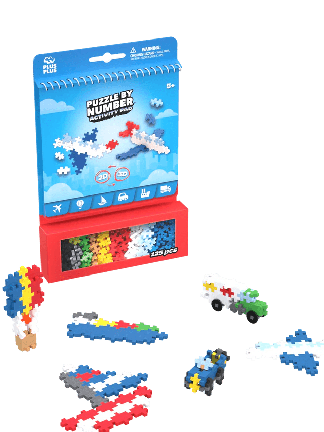 Set de Activitati Plus - Plus, 125 piese, Mijloace de transport - Plus Plus - Publisol.ro