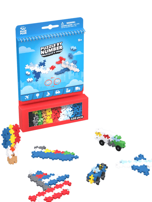 Set de Activitati Plus - Plus, 125 piese, Mijloace de transport - Plus Plus - Publisol.ro