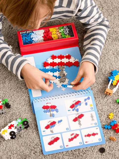 Set de Activitati Plus - Plus, 125 piese, Mijloace de transport - Plus Plus - Publisol.ro