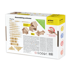 Set de constructie din lemn , zCasa cu Garaj, 75 piese - Igroteco - Publisol.ro