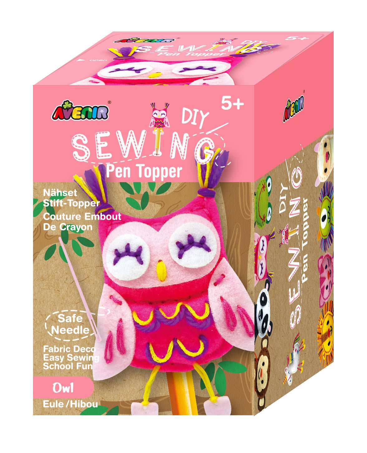 Set de cusut DIY - decoratiune topper pentru creion - Bufnita - Avenir - Publisol.ro