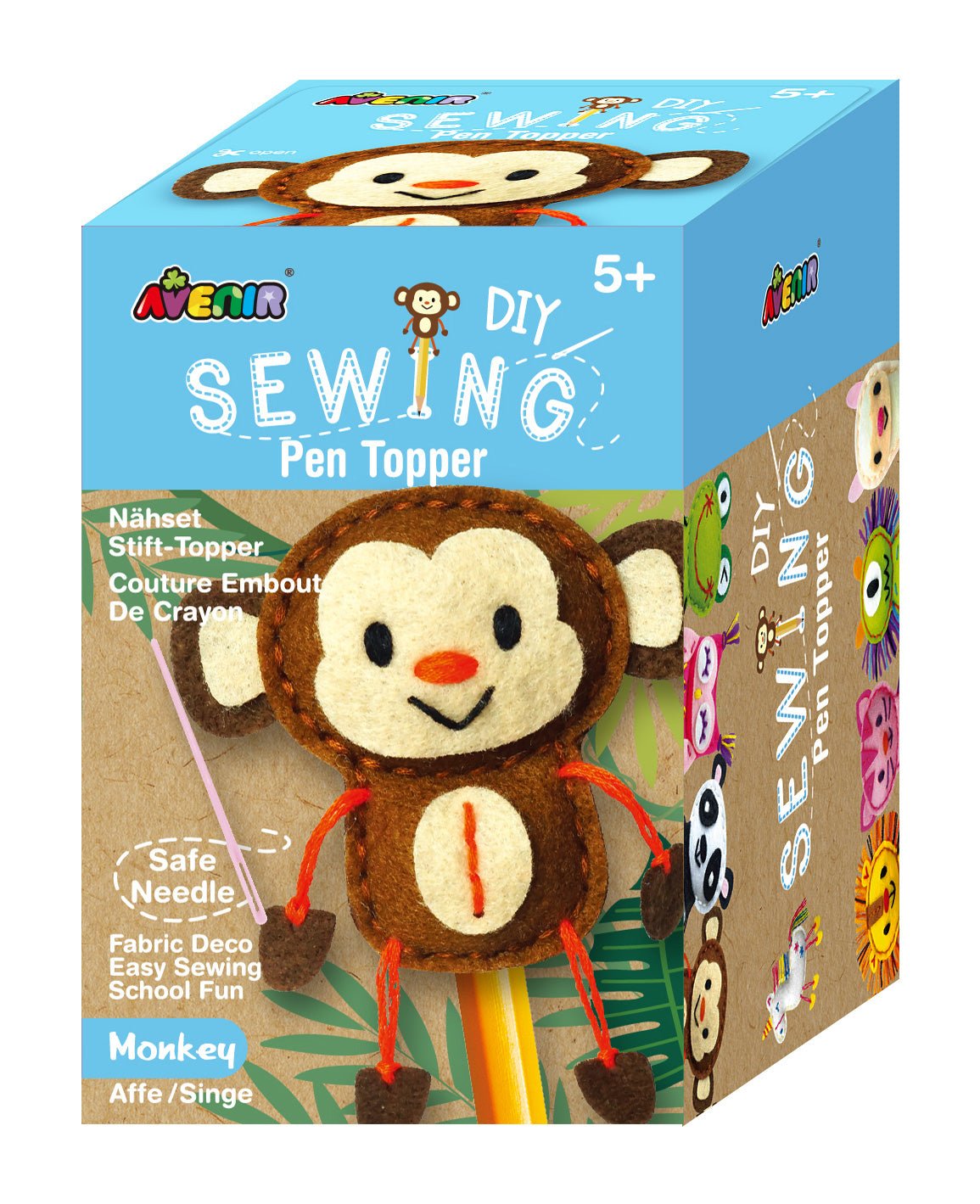 Set de cusut DIY - decoratiune topper pentru creion - Maimuta - Avenir - Publisol.ro