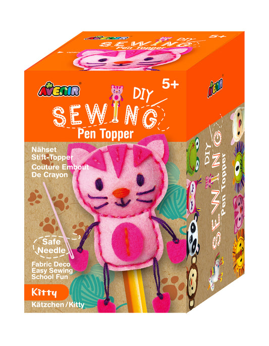 Set de cusut DIY - decoratiune topper pentru creion - Pisicuta - Avenir
